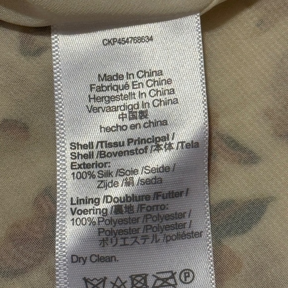 Madewell | Silk Floral Print Blouse - Cream Color | Size 14 - Picture 8 of 12